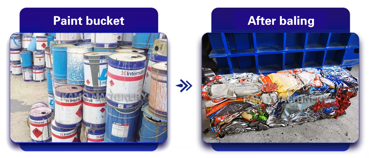 Before and after baling